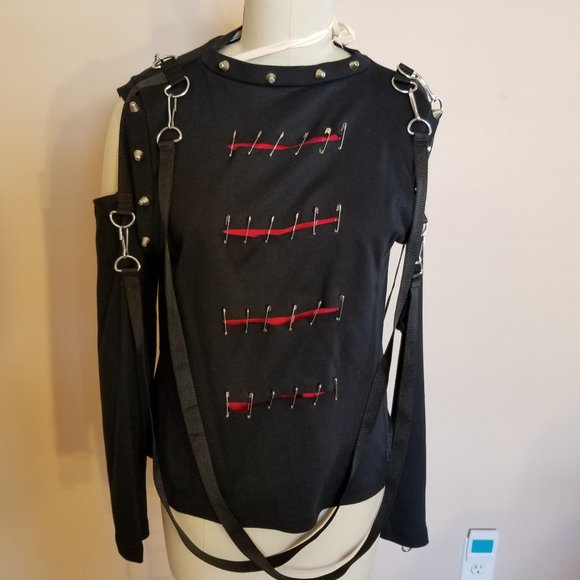 S.D.L. Other - SDL Goth Safety Pin Bondage Shirt